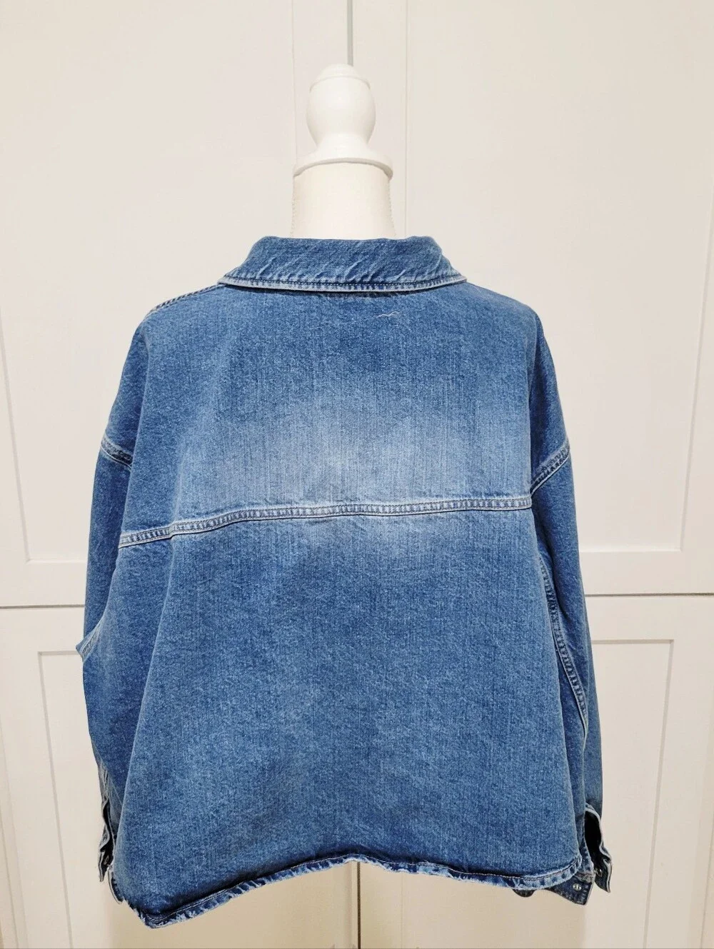 100% Cotton Blue Short Denim Jacket | Size 4X